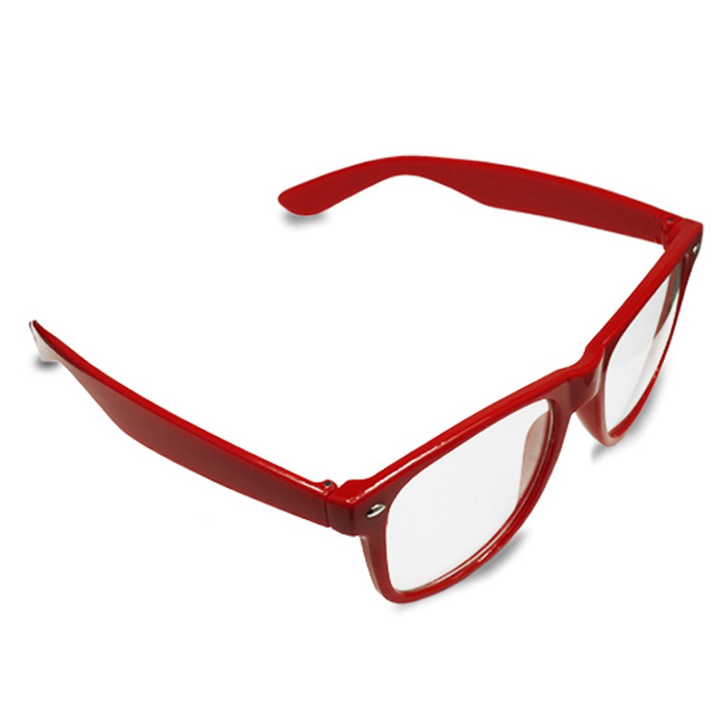 GAPlus Stylish Neon Geek Glasses Festival Fun Party wear 80's Coloured Fancy Dress Costume (Red)