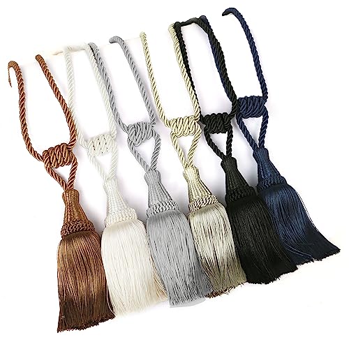 BEL AVENIR Curtain Tiebacks Handmade Holdbacks for Curtains Drape Decorative Tie Backs with Tassels(Cream, 4 Pack) by BEL AVENIR - Image 5
