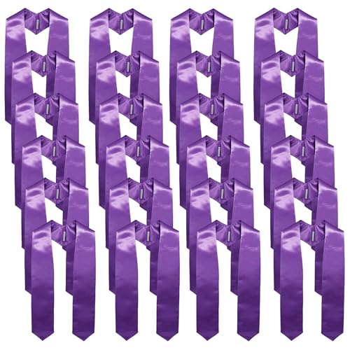 Image of GraduationMall 24 Pieces 72 Inch Plain Graduation Stole Bulk Sublimation Blank Honor Graduation Sash Unisex Adult