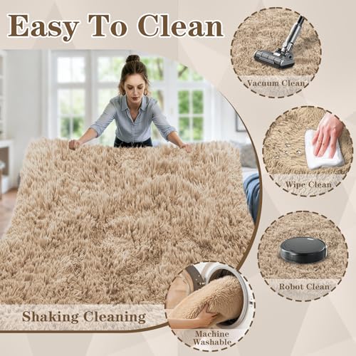 Tapete suave camel 8'x10' para sala y dormitorio miniatura 6