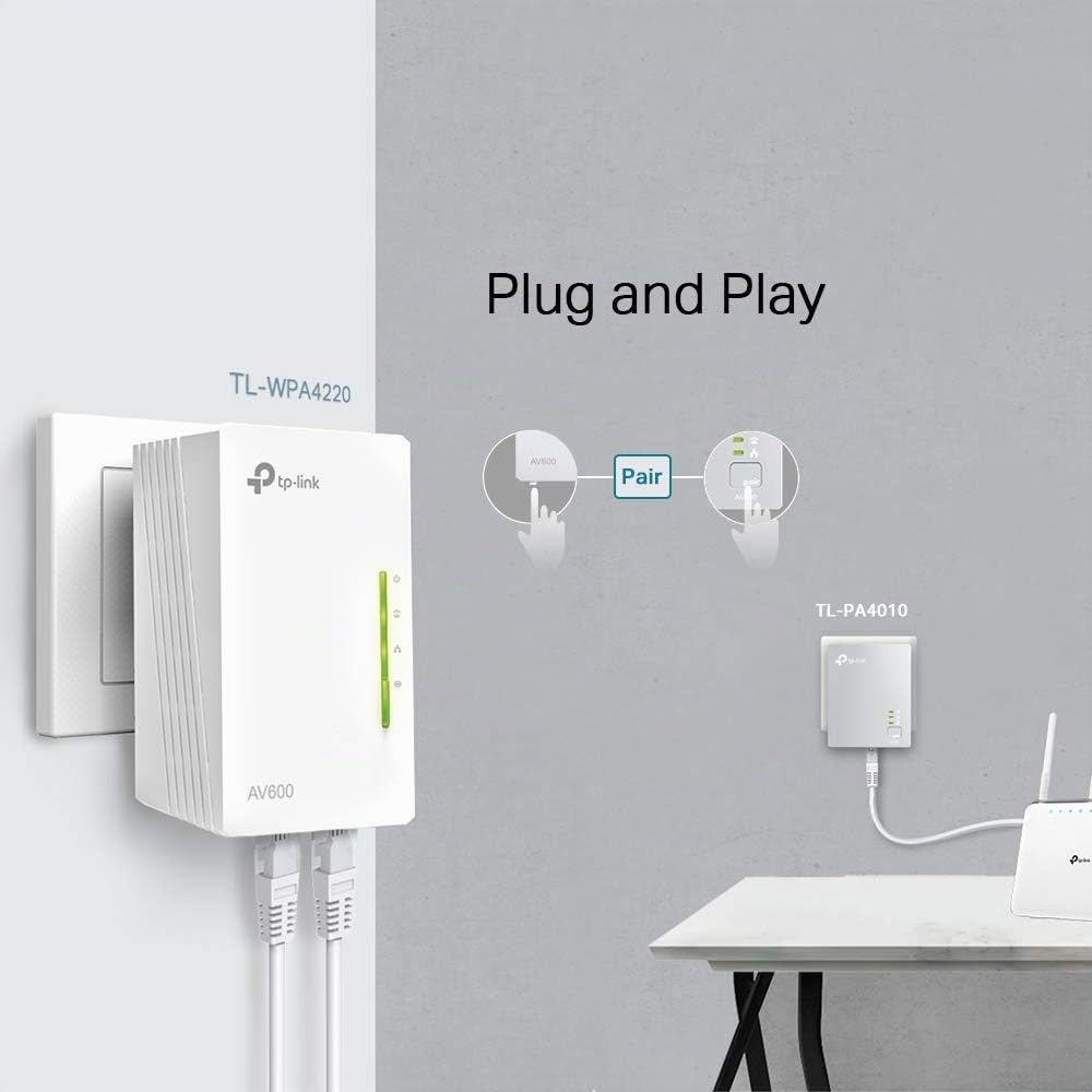TP-Link TL-WPA4220T Kit Extensor Universal de Cobertura Wi-Fi AV600 AC300 5 Puertos