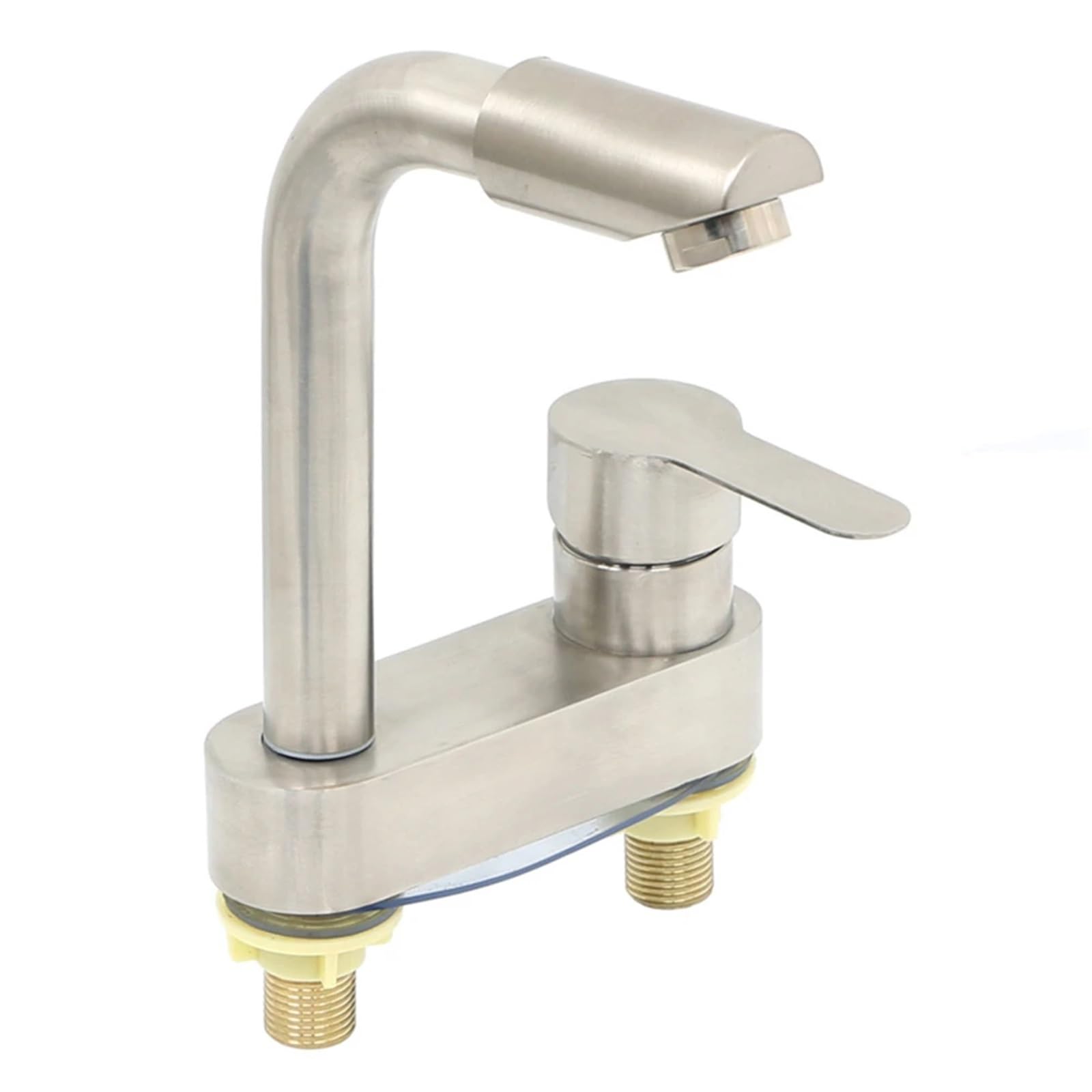 Bathroom 2 Holes Single Handle Tapware Stainless Steel Basin Faucet Sink Tap Cold and Hot Mixer Accessories(E)