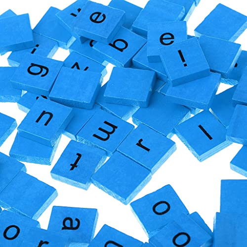 Fichas de letras minúsculas con 2 soportes para manualidades azul 3