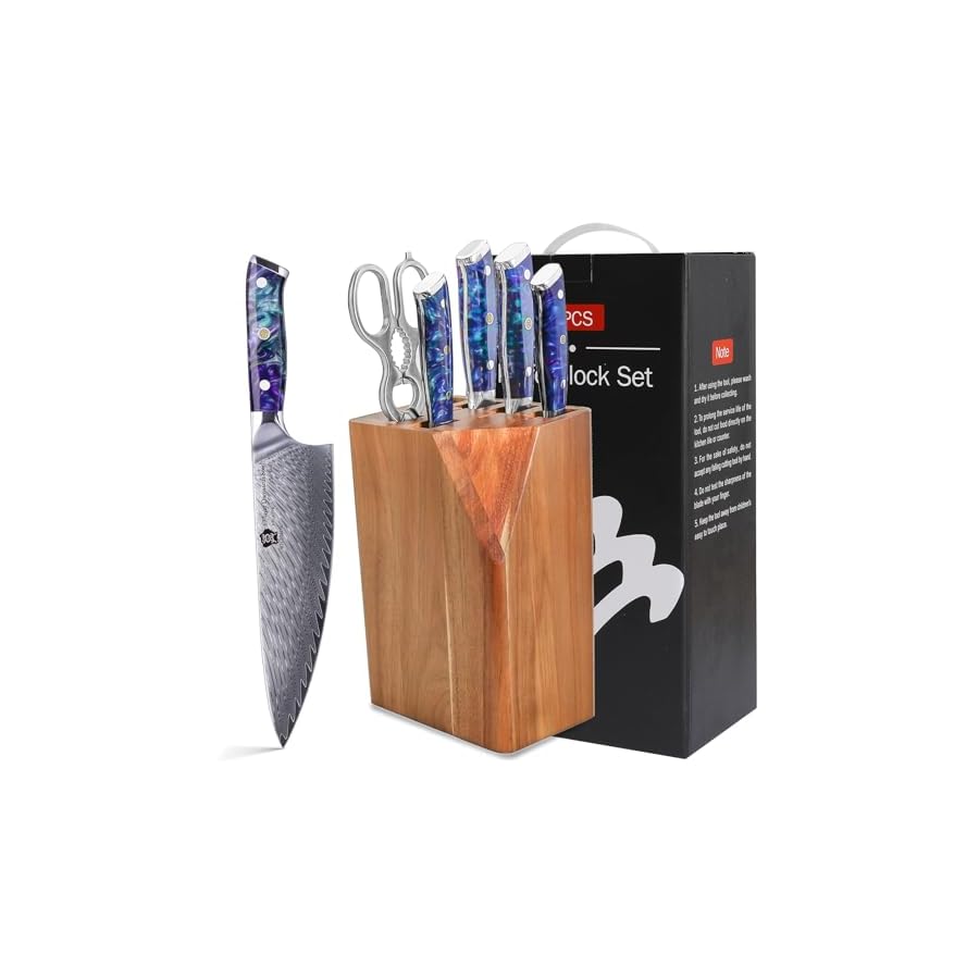 WILDMOK-Damascus-Kitchen-Knife-Set-with-Block-Premium-Quality-7-Pieces-Kitchen-Knife-Set-Razor-Sharp-with-Ergonomic-Handle-7pcs-Knife-Block-Set-Blue-Resin-Handle WILDMOK Damascus Kitchen Knife Set with Block Premium Quality 7 Pieces Kitchen Knife Set Razor-Sharp with Ergonomic Handle (7pcs Knife Block Set Blue Resin Handle)