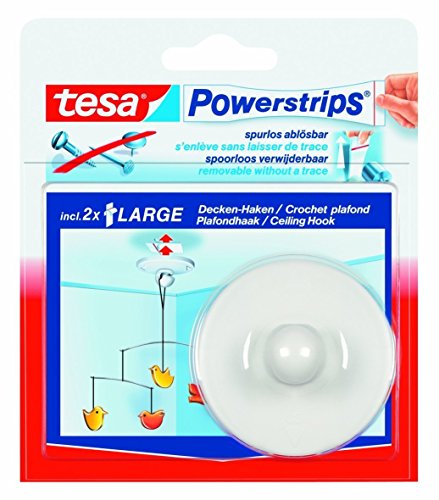 Preisvergleich Produktbild tesa Doppelpack 58029 - Powerstrips Zimmerdeckenhaken Weiss