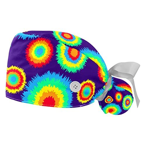 Chapeaux de travail imprimés tie dye JDEZ pour hommes et femmes - Lot de 2
