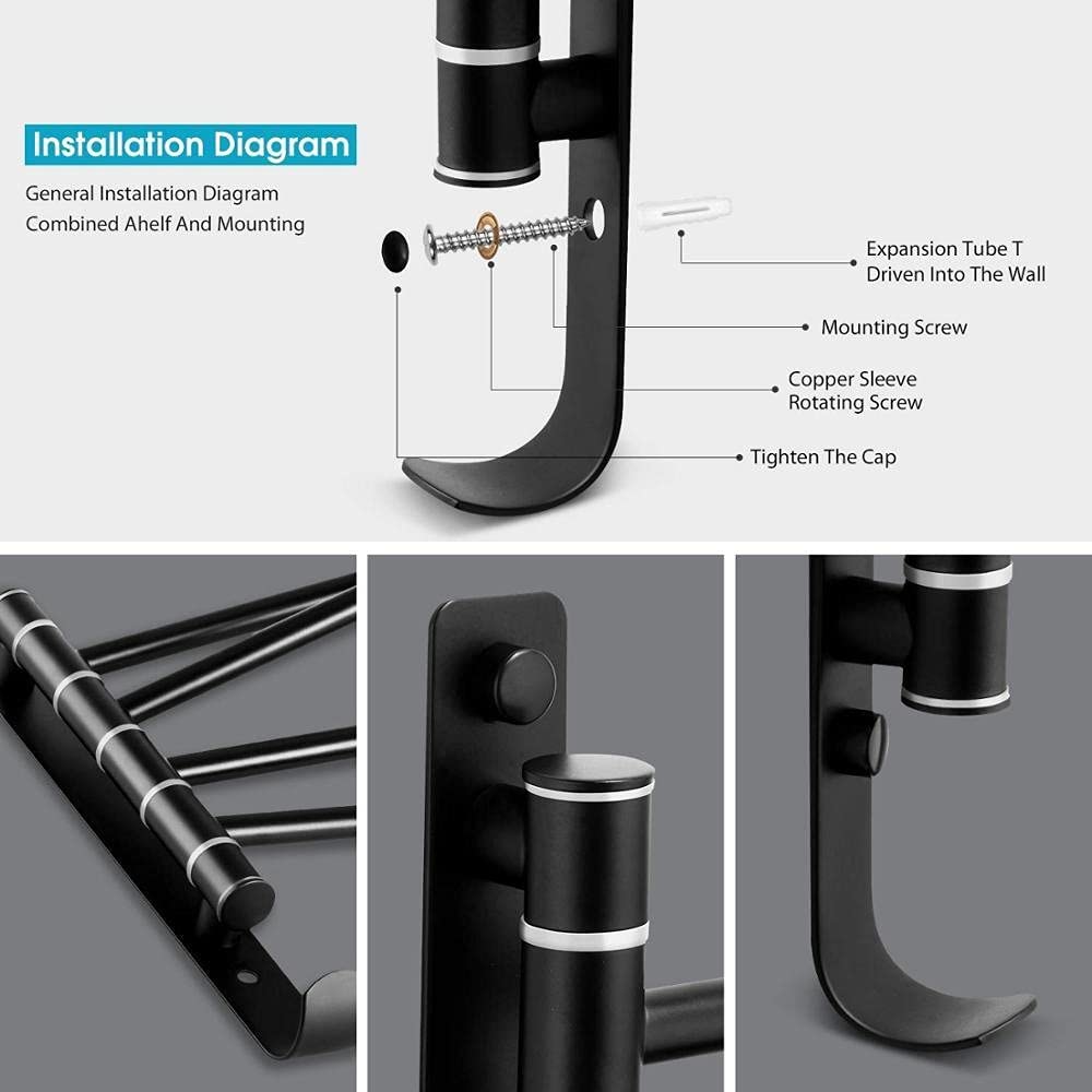 Toallero Porte Serviettes Salle Bain Cocina Baño Toalla Baño Toallero Adhesivo Rack Accroche Rack (Cuatro Barras)