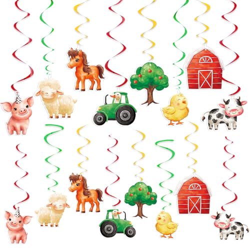 Décorations tourbillons animaux de la ferme pour l'organisation d'une baby shower