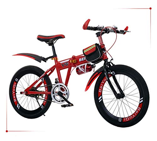 New TANGIST Children's Folding Bike 20Inch Variable Speed Mountain Bike, Comfortable Saddle, Nonslip...