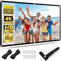 Leinwand Beamer 60 Zoll,HOPFROG Beamer Leinwand Wand Anti Licht 16: 9 HD 4K Projector Screen Hanging Doppelseitige Projektion Faltbarer Projektionsleinwand für Zuhause Schule Treffen