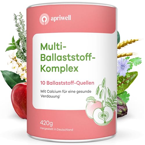 Multi-Ballaststoff-Komplex | 10 Premium Ballaststoffe & Calcium | Verdauung, Darmflora, Immunsystem, Cholesterin & Blutzucker | vegan, glutenfrei, laktosefrei | 420g Pulver