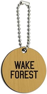 GRAPHICS & MORE Wake Forest University Secondary Logo Wood Wooden Round Keychain Key Chain Ring