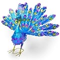 MACLARONX Metal Peacock Garden Yard Art Outdoor Statue Standing Sculpture for Backyard Lawn Patio Home Decorations, 17'' W Multi-Color, Blue-peacock