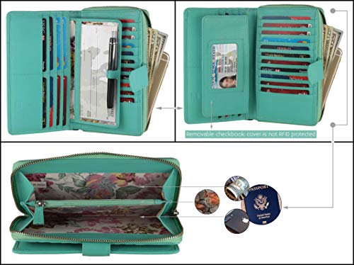 Mou Meraki Big Fat RFID Blocking Leather Organizer Checkbook Wallets For Women - Clutch3