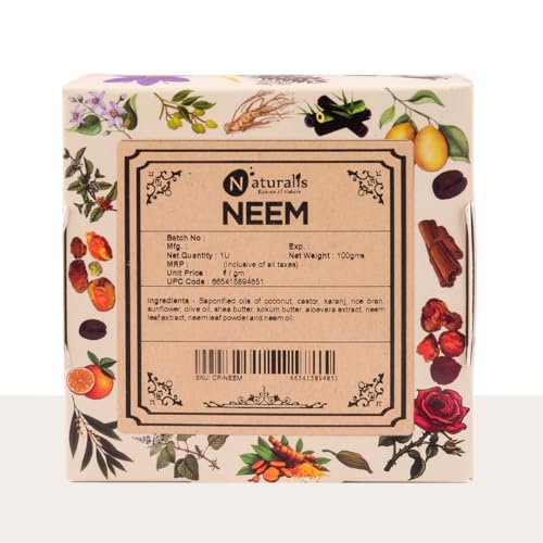 Image of Naturalis Neem Soap for Skin Itching - Handmade Cold Pressed Neem Soap with Organic Ingredients - Natural Luxury Antiseptic Soap for Deep Cleansing, Hydration, and Skin Protection, 100g