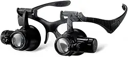 OCULOS LUPA CABECA 20X PROFISSIONAL LUZ DUPLA LENTE DE AUMENTO PARA REPARO JOIAS ELETRONICA ESTETICA RELOGIOS