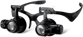 OCULOS LUPA CABECA 20X PROFISSIONAL LUZ DUPLA LENTE DE AUMENTO PARA REPARO JOIAS ELETRONICA ESTETICA RELOGIOS