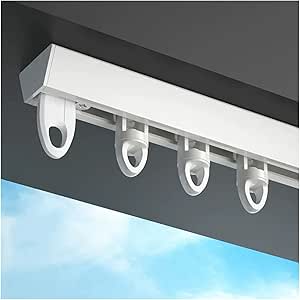 Amazon.com: Ceiling Mounted Shower Curtain Track, Aluminum Sliding ...