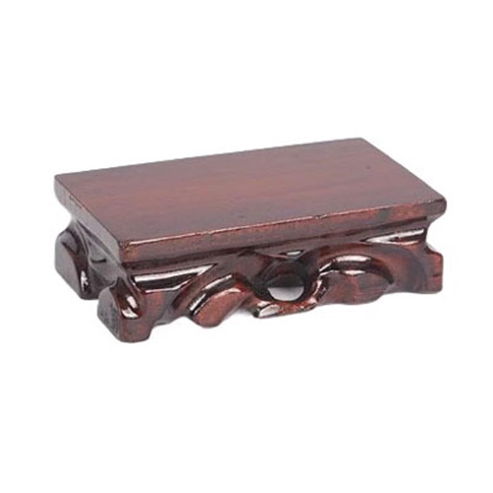 Hhmmei2024-23 Bonsai Rack Rectangle Root Carving Wood Base Bracket Vase Bonsai Pedestal Decoration Bonsai base(Large)