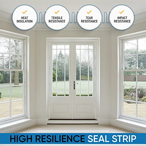 Adhesive V Shape Weather Stripping Weatherstrip, Flex Seal Strip Foam Door Frame Insulation Side Jamb Bottom Groove Gap Filler Soundproof V Weatherstripping (White, 1/2 In X 1/2 In X 26 Ft) #TOP5
