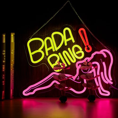 Bada Bing Neon Girl Sign for Wall Decor Lady Led Light for Bedroom Pub Store Man Cave Party Dimmable Sopranos Art Sign