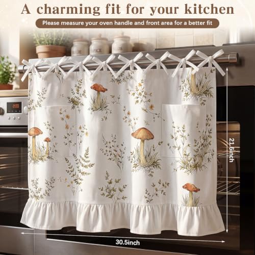 Chicplaid Mushroom Pattern Farmhouse Oven Skirt Curtain with Pockets by Chicplaid - Used condition - Image 2