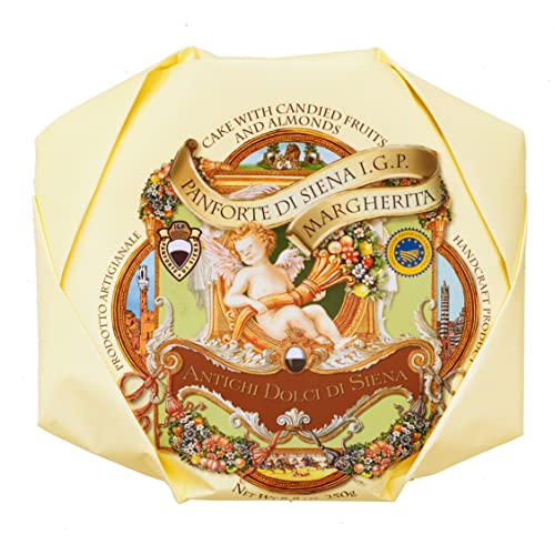 La Fabbrica del Panforte - Panforte di Siena IGP Originalrezept | Reich an Mandeln und kandierten Früchten. Ein Triumph der Geschmäcker und Aromen | 8 8 Unzen (250 g) (MARGHERITA)