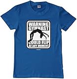 Threadrock Big Girls' Warning Gymnast Could Flip at Any Moment Youth T-Shirt S Royal Blue