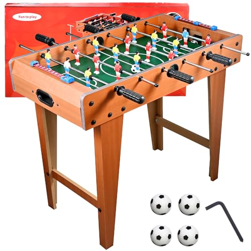 Tigvio Mini Tischkicker, Hoher Füße Kickertisch Tischkicker Kinder mit 6 Stangen und 4 Tischkicker Bälle, 69×37×65cm Tischfussball Kinder und Erwachsene, Einfach zu Montieren