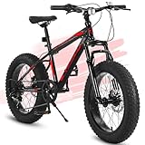 KWOJU 20 Inch Mountain Bike for Kids and Teenagers, High Carbon Steel Frame, Disc...