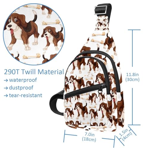 Bandolera en el pecho Beagle con tejido impermeable y diseño cruzado Multicolor 9 5