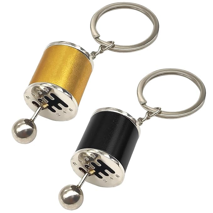 Mini Gear Keychain - 6 Speed Creative Auto Part Model Gear Box Keychain, Manual Gear Transmission Shift Lever Knob Keyring Manual Metal Gear Keychain (Multicolor) (Pack of 2)-image-29