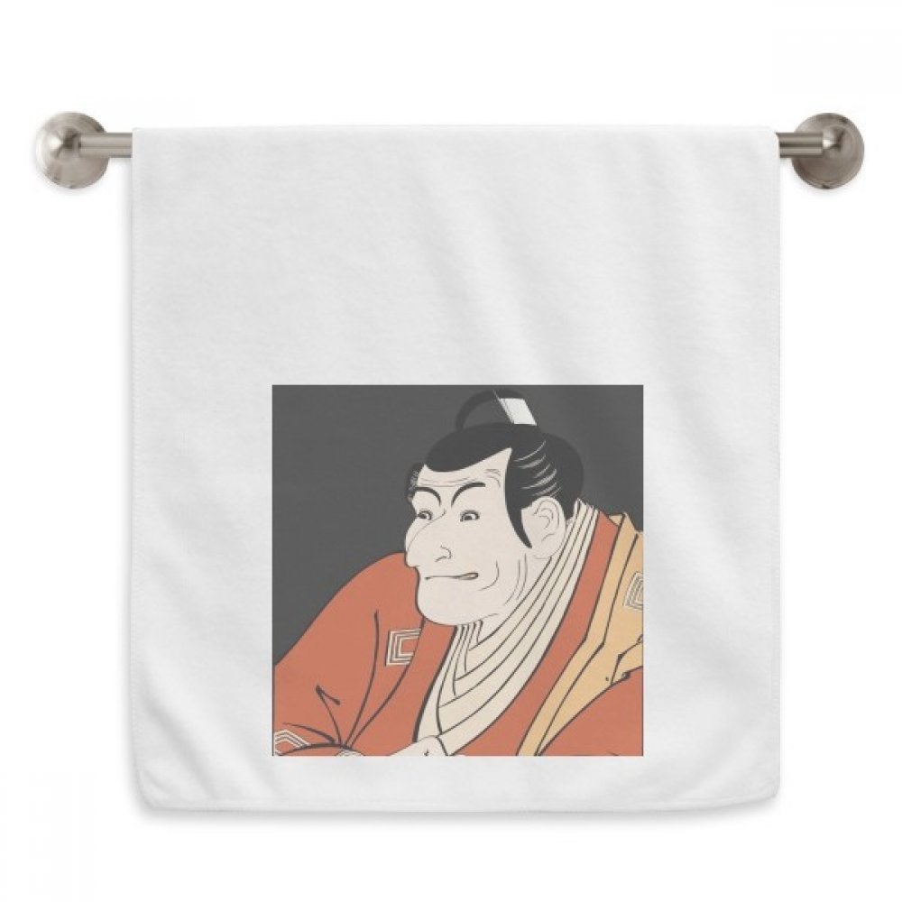 Serviette ukiyo homme kimono blanc débarbouillette douce de bain