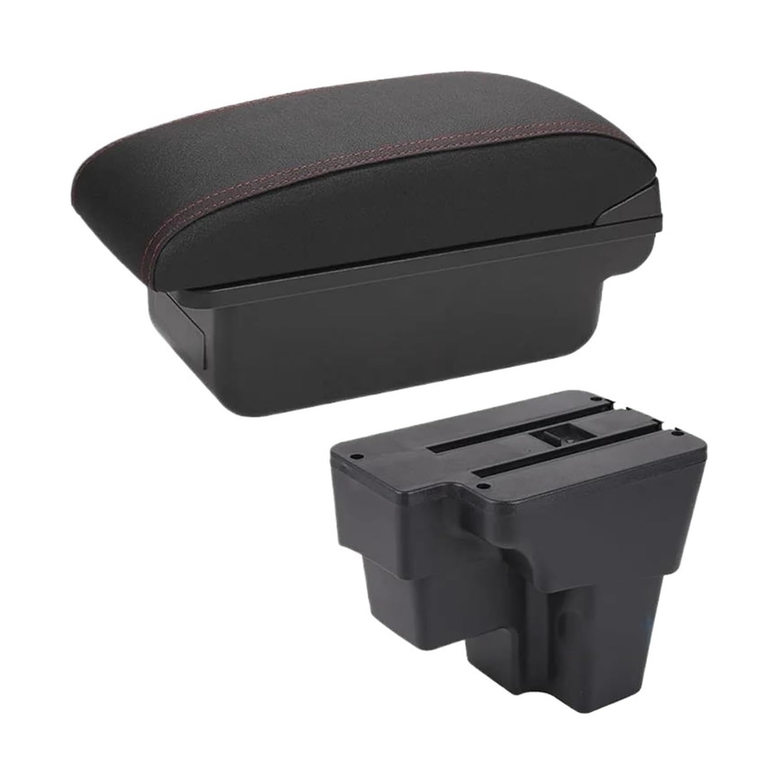 IZQLTWKR Console Storage Organiser Car Armrest Retrofit Part Storage Box Accessorie For KIA For Rio For STONIC Lx For Cerato(C1 Black Red No Usb)