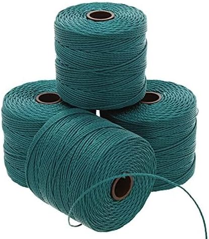 The Beadsmith S-Lon #18 - Cordón de color verde y azul - Tubo de 4 carretes - 77 yardas - Ideal para atar cuentas de ganchillo y joyas de micro