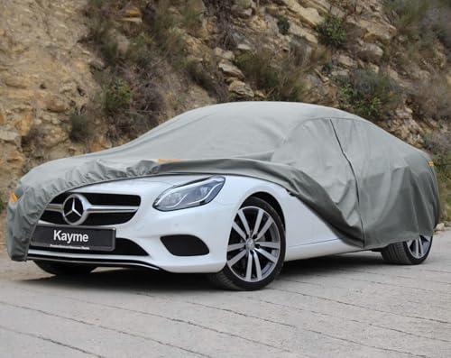 Image of Kayme Heavy Duty Car Cover Custom Fit Mercedes Benz SLK SLK200 SLK300 SLK350 SLK55 SLC300 SLC43 (1996-2021), Waterproof All Weather for Automobiles, Full Exterior Covers Sun Rain UV Protection.