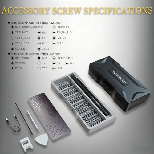 Image of Mini Electric Screwdriver Set,55 in 1 Small Electric Screw Driver Kit with Magnetic Bits, E lectric Precision Screwdriver, Screwdriver Set Kit Cordless Tool for Phone, Camera, Laptop, Watch