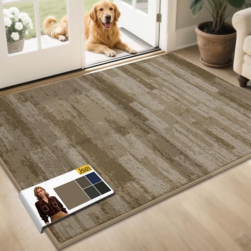JSEI Dirt Trapper Door Mat 32"x48", Non-Slip Doormats Washable Entryway Mat, Welcome Floor Mat Absorbent Low Profile Dog Door Mats for Front Back Door