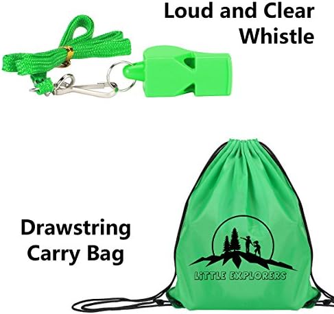 6Pcs Kids Binoculars Set, Outdoor Adventure Toys with Children Binocular, Hand Crank Flashlight, Compass, Magnifying Glass, Whistle, and Exploration Backpack for Bird Watching, Camping, Hiking Birthday Christmas Gift (Green) 3 51mAl2ArSZL. AC