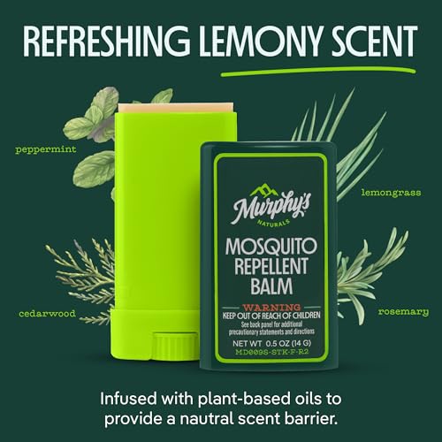Image of Murphy's Naturals Mosquito Repellent Balm, Plant-Based, 0.5 oz (Pack of 3) | Formulated with cedarwood, lemongrass & rosemary oils; DEET-free*, repels mosquitoes up to 2 hrs & ticks 1 hr; travel-size