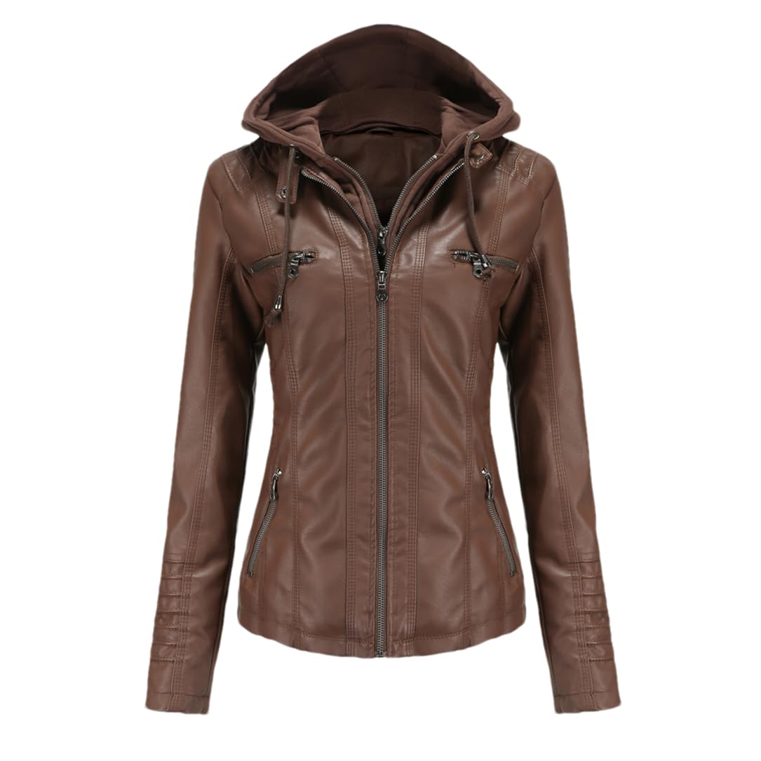 Veste en cuir synthétique confortable pour effacer l'effet du vent - 8