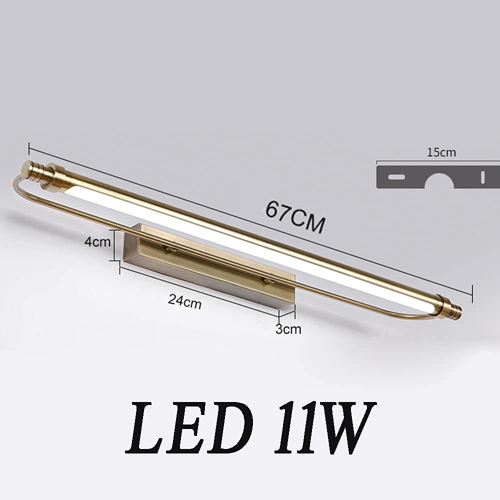 Lampada frontale a specchio a LED retrò per bagno, lampade da specchio da bagno impermeabili IP44, applique da parete a LED in metallo regolabile per soggiorno, camera da letto, salotto, applique per