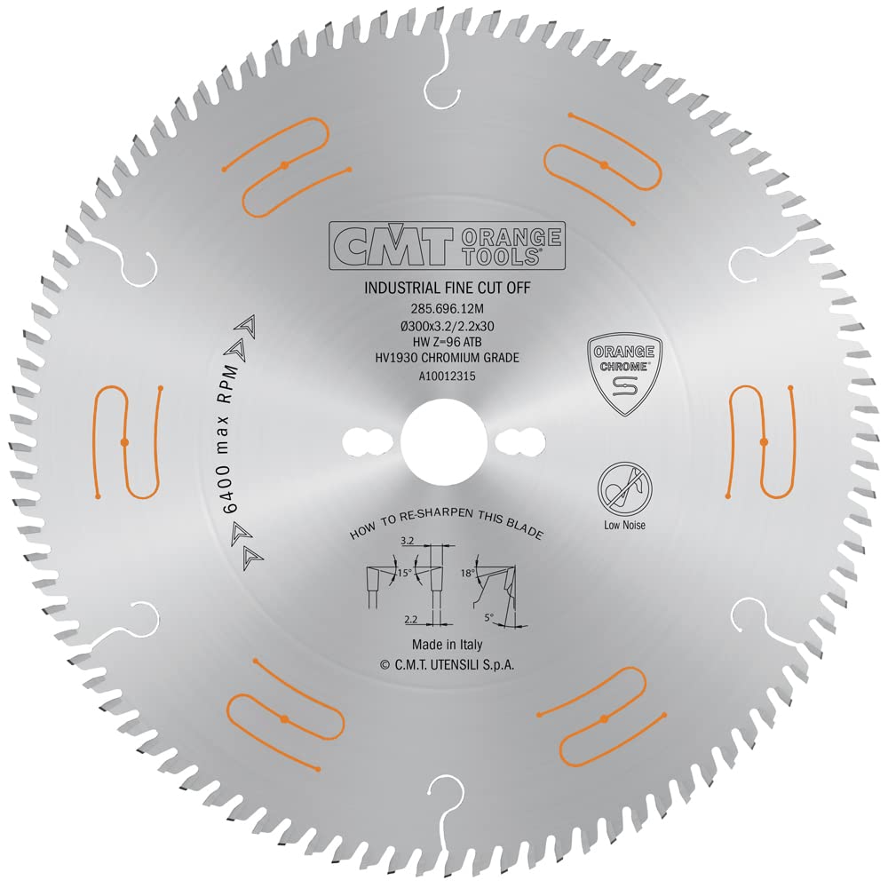 CMT Orange Tools 285.696.12M - Lame Circulaire Chrome 300x3.2/​2.2x30 Z=96 5° ATB