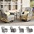 Weaxty Wicker Patio Furniture Set with Swivel Rocker Chairs Outdoor Loveseat Sofa and Rattan Coffee Table, 5 Pieces Outdoor Conversation Sets for Patio Porch Deck Backyard Poolside, Dark Gray