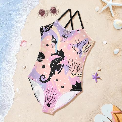 Image of Girls Swimsuit Little Cute Cat and Ice Cream One Piece Swimwear