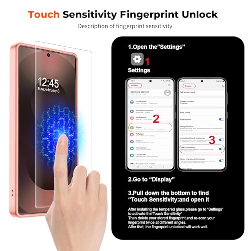 Image of SUPFINE Magnetic for Samsung Galaxy S25 Ultra Case with Screen Protector, (Built-in Magnets) (Military Grade Drop Protection) Slim Translucent Shockproof Phone Case,Light Pink