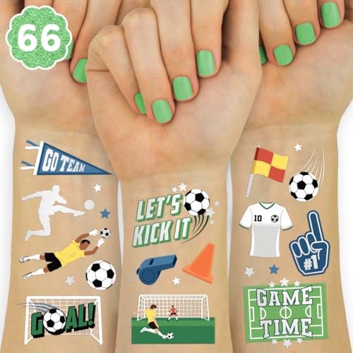 xo, Fetti Tatuagem temporária de futebol - 66 estilos de folha | Decorações de festa de aniversário