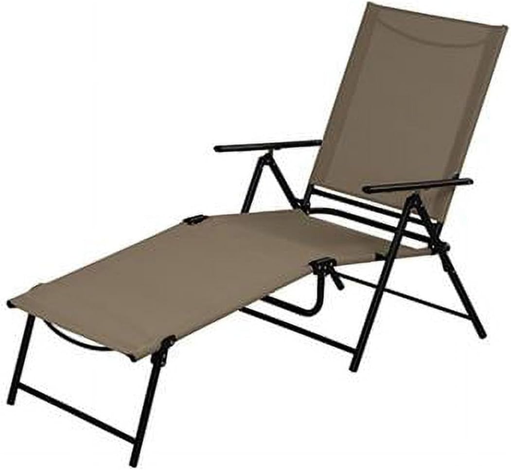 Living Accents 8029462 Black Steel Frame Sling Lounge Chair