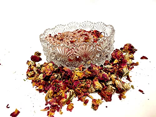 Fireteas - Royal Rose Bath Salts With Saffron - Dead Sea Salt, Himalayan Salt, Saffron Threads, Rose Petals & Sweet Orange Essential Oil. Bath Of The Royalty & Great Fragrances & Relaxing Effects. #TOP2