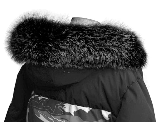 Real animal Collar Women Scarf Raccoon hair Collar Head Hat Men Universal Collar black